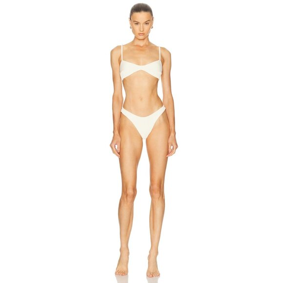 HAIGHT. Ribbed Leila Bikini Bottom in White Clay - Picture 4 of 4